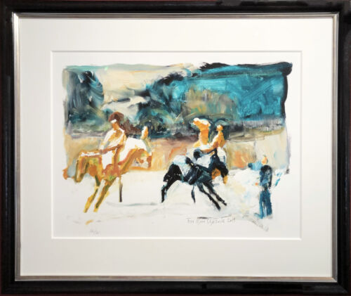 Hestene i Oscarsgate med ramme Bilde av kunsttrykket Hestene i Oscars gate